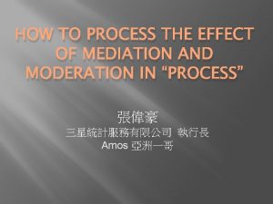 Simple mediation model