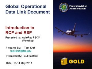 Global Operational Data Link Document Federal Aviation Administration