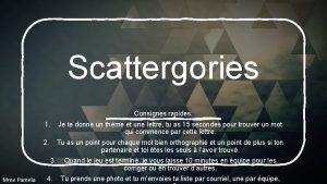 Feuille scattergories