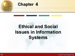 Chapter 4 ethical issues