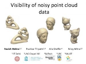 Visibility of noisy point cloud data Ravish Mehra
