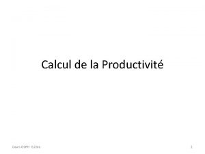 Productivité horaire calcul