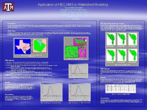 Application of HECHMS in Watershed Modeling Texas AM