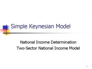 Simple Keynesian Model National Income Determination TwoSector National