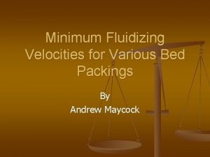 Minimum Fluidizing Velocities for Various Bed Packings By