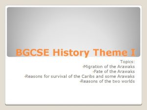 BGCSE History Theme I Topics Migration of the