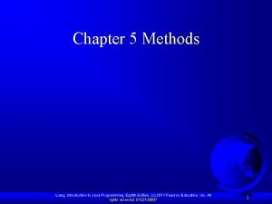 Chapter 5 Methods Liang Introduction to Java Programming