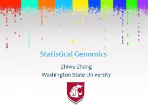 Statistical Genomics Zhiwu Zhang Washington State University Outline