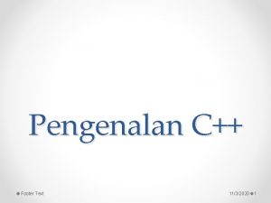 Pengenalan C Footer Text 1132020 1 PENGANTAR DASAR