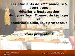 Les tudiants de 2me anne BTS 2004 2005