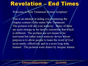 Revelation End Times Welcome to New Testament Picture