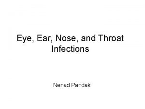 Eye Ear Nose and Throat Infections Nenad Pandak