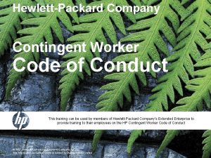 Contingent worker code of conduct