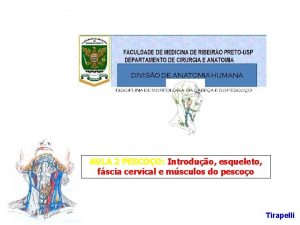 AULA 2 PESCOO Introduo esqueleto fscia cervical e