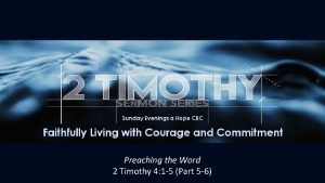 2 timothy 4:5 sermon