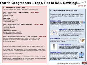 Year 11 Geographers Top 6 Tips to NAIL