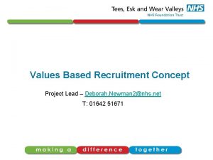 Nhs values based recruitment