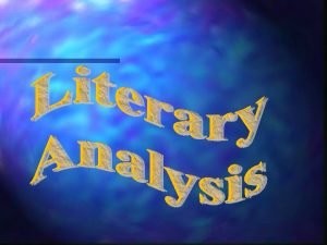 Define analysis in literature