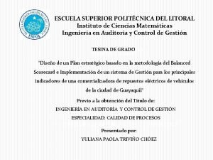 ESCUELA SUPERIOR POLITCNICA DEL LITORAL Instituto de Ciencias