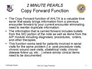 2 MINUTE PEARLS Copy Forward Function The Copy