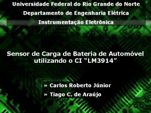 Universidade Federal do Rio Grande do Norte Departamento