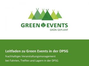 Leitfaden zu Green Events in der DPSG Nachhaltiges