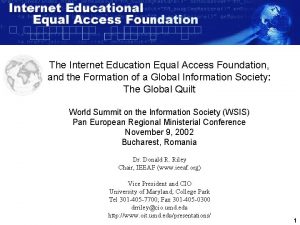 The Internet Education Equal Access Foundation and the