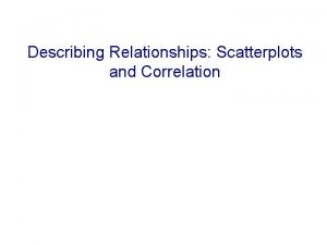 Describing Relationships Scatterplots and Correlation Ranking the states