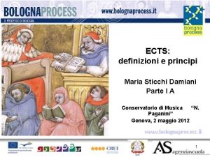ECTS definizioni e principi Maria Sticchi Damiani Parte