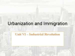 Factors of urbanization