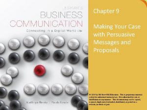 Chapter 9 Making Your Case with Persuasive Messages