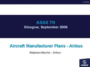 1122020 ASAS TN Glasgow September 2006 Aircraft Manufacturer