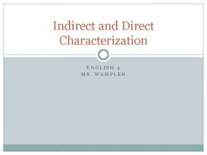 Direct characterization definition