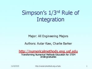 Simpsons 13 rd Rule of Integration Major All