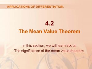 Mean value theorem example