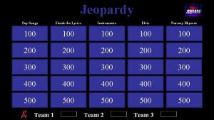 Finish the lyrics jeopardy