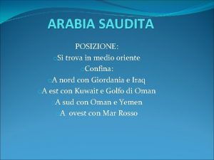 Posizione arabia saudita