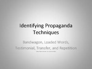 Propaganda techniques answer key