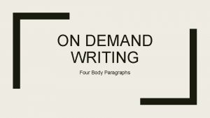 Demand essay