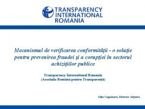 Mecanismul de verificarea conformitii o soluie pentru prevenirea