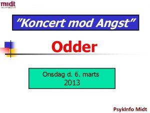 Koncert mod Angst Odder Onsdag d 6 marts