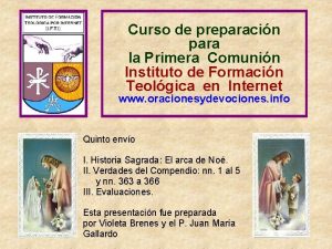 Curso de preparacin para la Primera Comunin Instituto