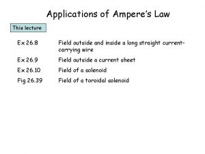 Applications of amperes law