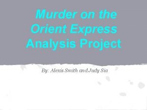 Murder on the orient express vocabulary
