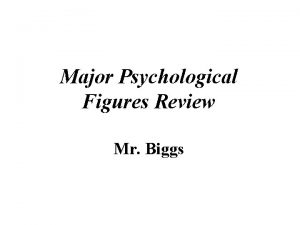 Major Psychological Figures Review Mr Biggs Adler Alfred