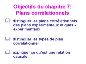 Plan corrélationnel