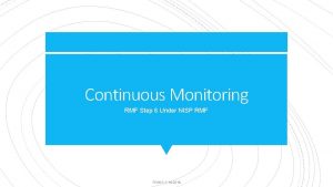 Rmf continuous monitoring