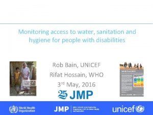 Monitoring access to water sanitation and hygiene for