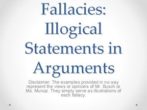 Illogical statements examples