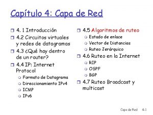 Captulo 4 Capa de Red 4 1 Introduccin